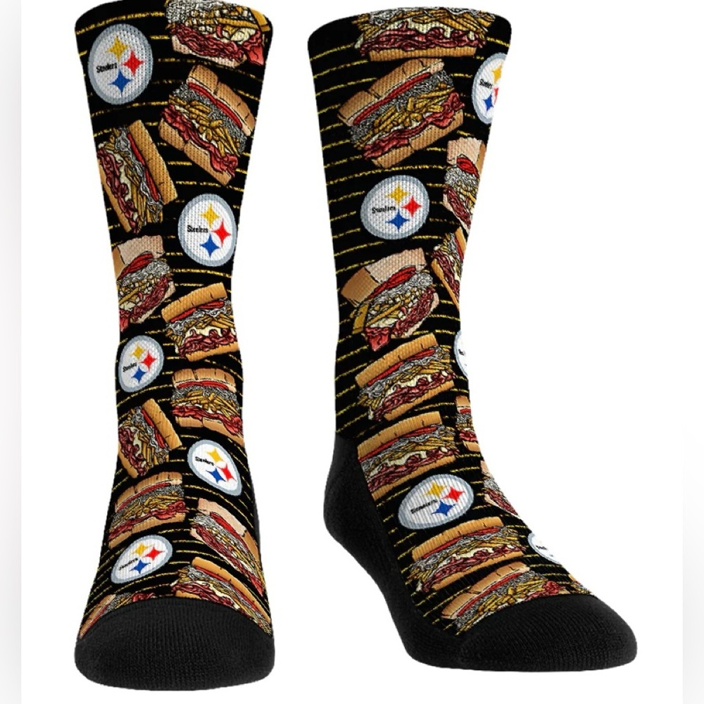 Men's Rock Em PITTSBURGH STEELERS Stacked Sandwich Socks Sz. L/LX 9-13
